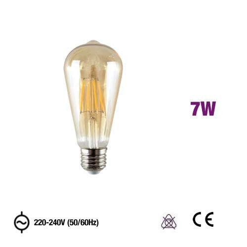 MRD-ST64E2770CEA - LÂMPADA ST64 LED FILAMENTO 7W 2300K AMBER GLASS OMNIUM ELECTRIC