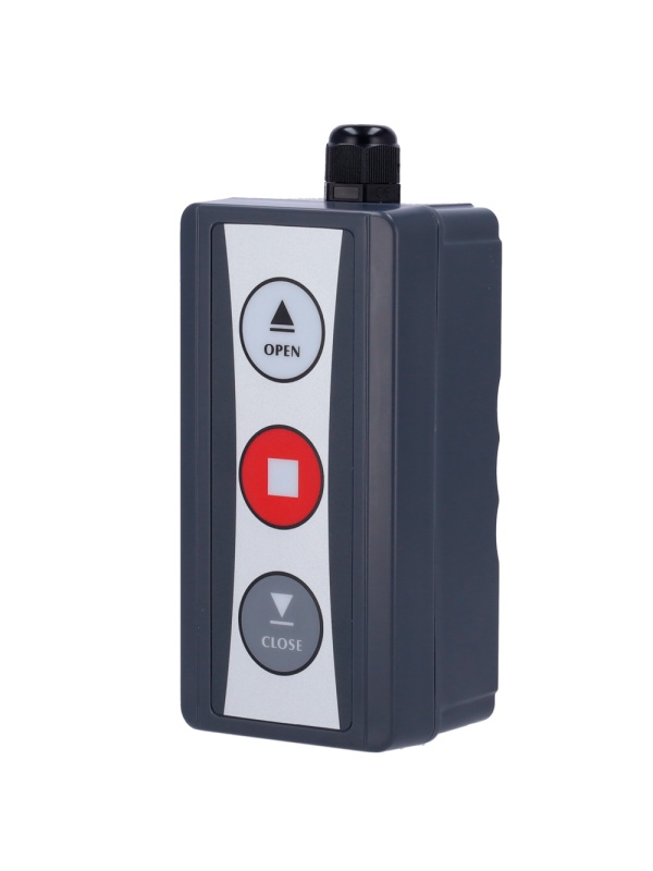 PULSATOR button with wire for parking barriers - climb, descent and stop buttons - cable not included - Measurements: 68 (LG) x 131 (AL) x 51 (PF) MM - Surface assembly or table - Easy installation