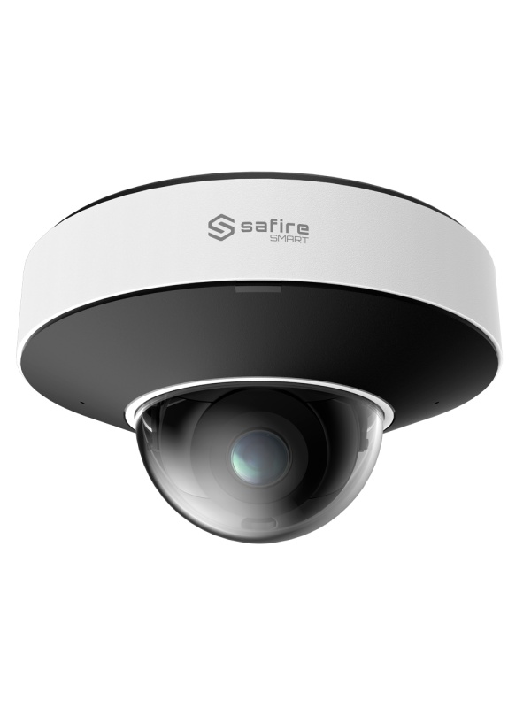 Safire Smart - Câmara MiniDomo IP gama I1 AI Avançada - Resolução 6 Megapixel (3296×1856) - Lente 2.8 mm | Microfone | IR 20m - IA avançada:Humano, veículo e veículo 2 rodas - Impermeabilidade IP67 | PoE (IEEE802.3af)
