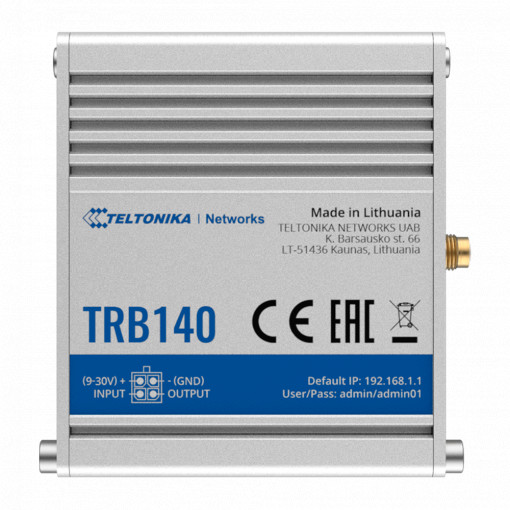 Teltonika Gateway 4G Industrial - 4G Cat 4 / 3G / 2G - Porta Ethernet RJ45 10/100/1000Mbps - Design compacto - Conector Micro USB