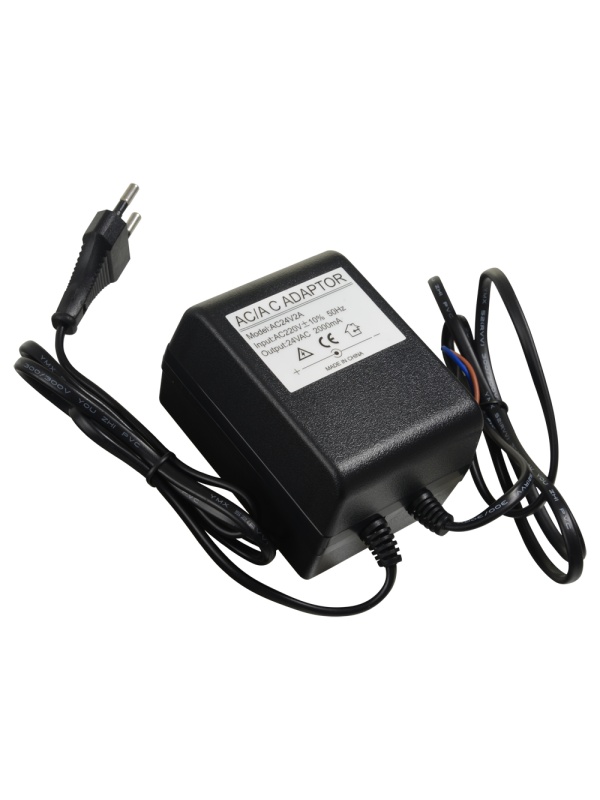 Transformador AC/AC - Entrada AC 220 V - Saída AC 24 V 2 A - Comprimento de cabos 1 m - 90 (Al) x 65 (Lg) x 55 (Fd) mm - 773 g