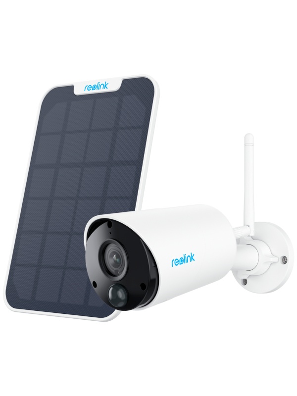 WiFi Chamber Feed by Reolink Battery with Solar Panel - 3MP (2304 x 1296) - IV 10 M / SIRENE - Human / Vehicle PIR Detection - Bidirectional Audio / MicrosD Groove - Foreign Outside