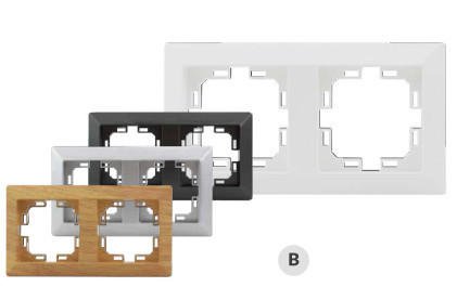 000201020 - 8433373010208Guarnição de encastrar para 2 módulos/espaços Branco