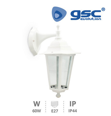 000700073 - 8436021940735 Lanterna de jardim alume braço para cima E27 60W Branco