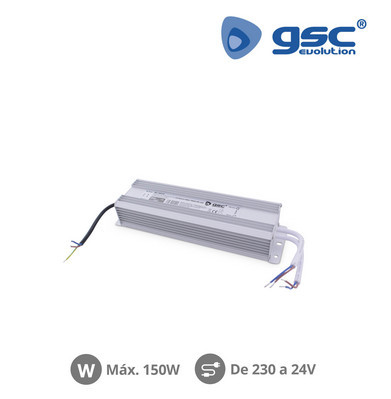 001504583 - 8433373045835Fonte de alimentação de fita LED em 24V 150W IP67