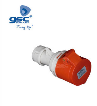 002300391 - 8436021943910 Base aérea Cetac 5P (3P+N+t) 32A IP44 Vermelho