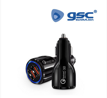 105515002 - 8433373022980 Carregador de isqueiro de carro 2 USB QC3.0 + 2.4A