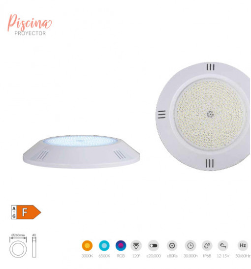 201400009 - 8433373061972Refletor LED para piscina 18W 6500K