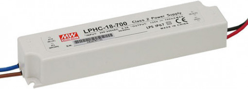 20286.202 - Drive CC Led Mean Well IP67 6-25Vdc 700mA LPHC-18 - Quant. fornecida = 1 un