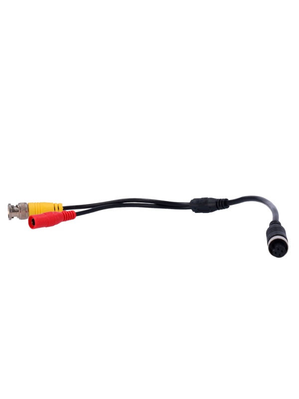 Cabo M12F para BNC + DC - Cabo de saída de vídeo para monitor - Compatível com streamax - Comprimento 35cm