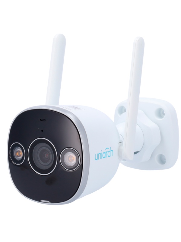 Camera IP WiFi Uniarch Panda Series B - RESOLUTION Up to 5MPX, high image quality - Detection of People and Vehicles | MicroSD 128GB - Smart Double Lighting: IR and White Light - Bidirectional Audio: Microphone and Altifalante - Ultra H.265 | IP67