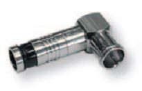Conector de compressão "F rápido", angular Cabos: SK2000plus, SK2003plus, SK110plus, SK100plus, SK6Fplus, T100plus, T100, CXT, CXT-1, CXT-60 - Caixa plástica profissional de (25 uds.)