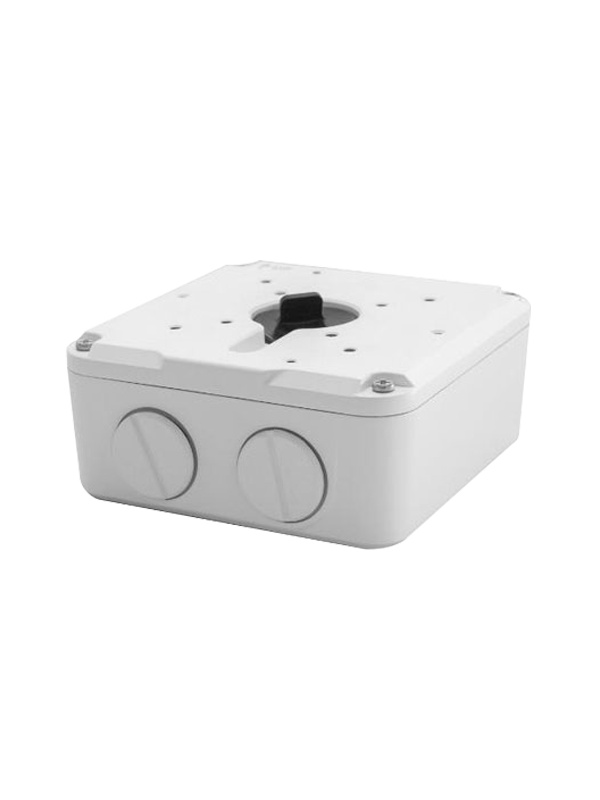 Connection Box - For Bullet Chambers - Apt for Outdoor Use - Ceiling Installation or Wall - White Color - Cable Passader