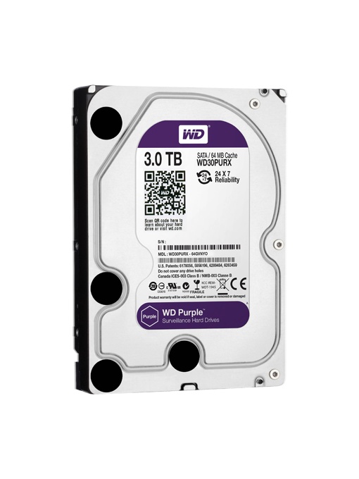 Disque dur - Capacité 3 TB - SATA Interplay 6 Go / S - Modèle WD30Purx - spécial pour les vidéogers - Chargement ou installé sur DVR