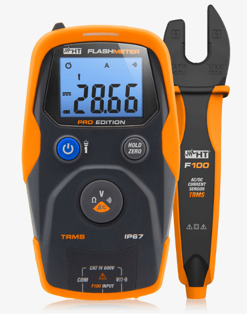 FLASHMETERPRO - HR000PRO P67 TRMS DMM com pinça de mandíbula aberta F100