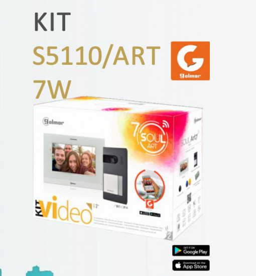 GOLMAR -Kit vídeo SOUL/ART7W - 1 botão chamada mãos-livres WIFI INTEGRADO S5110/ART 7W