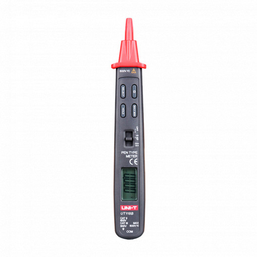 Multímetro digital tipo caneta - Ecrã LCD - Medição de tensão em DC e AC até 300V - Medição de resistência e capacitância - Buzzer para teste de continuidade | Teste de diodos - Detecção de campo eléctrico (EF)
