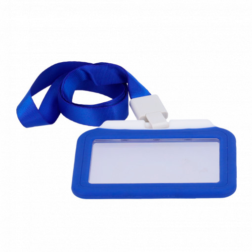 Porta-cartões - Disposição horizontal - Película de proteção em plástico - Feito de silicone - Cor azul