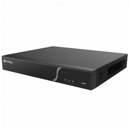 Safire Smart - Grabador NVR para cámaras IP gama B1 - 8 CH vídeo / Compresión H.265 - Resolución hasta 8Mpx / Ancho de banda 40Mbps - Salida HDMI 4K y VGA / 1HDD - Soporta eventos VCA de cámaras IP / Función POS