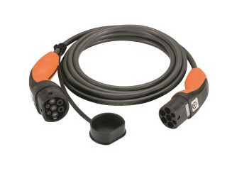 Soft standard charging cable (up to 7.4 kW) black, type 2, 32a single phase, 5 m