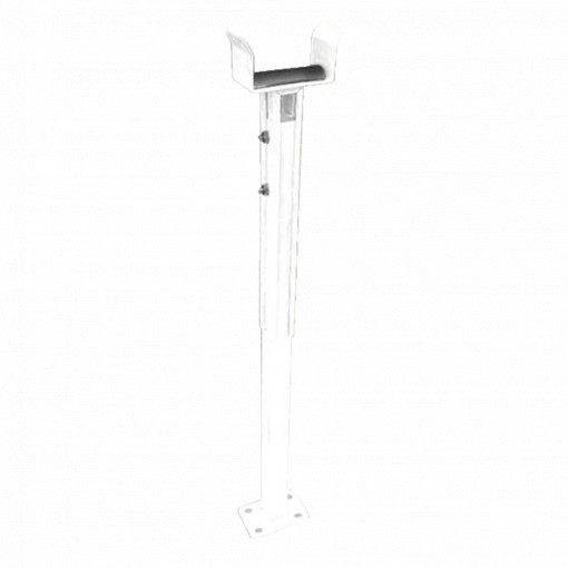 Suporte vertical para braço de barreira - Compatível com ZK-PROBG30xx - Para barreiras de barra de 6 metros - Altura ajustável: 77 ~ 102 cm - Fácil instalação - De cor branca