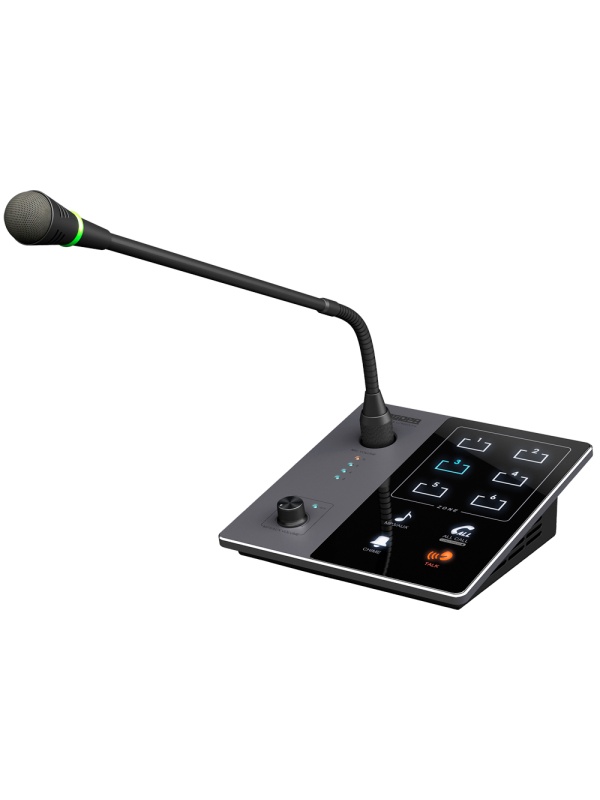 Tableau Tableau Microphone - Bouton de pression pour les publicités - jusqu'à 6 microphones de chaîne - alimentation via l'amplificateur - compatible avec DSPPA -DMA6250U - compatible avec DSPPA -DMA6500U