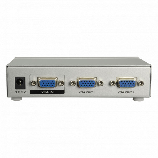 VGA signal multiplier - 1 VGA entry - 2 VGA exits - VGA, SVGA, Xga, Multisync - Distance to Monitors: 65 meters - DC 5 V Power