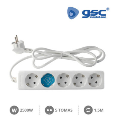 000000004 - 8436021940049 Base múltipla 5T (3x1,0mm) 1,5M Branco