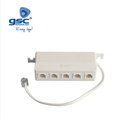 002600960 - 8436021949608 Adaptador de telefone 5 saídas 6P/4C RJ11 Branco