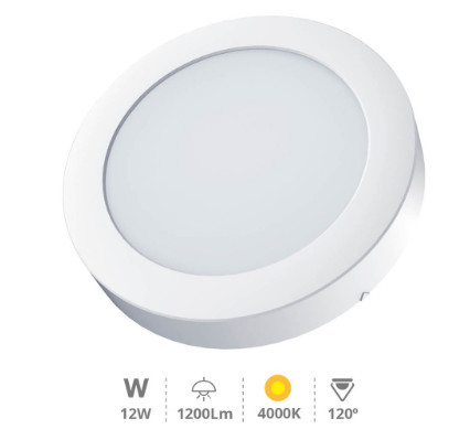 201005021 - 8433373054530 Bogur 12W 4000K White Round LED Downlight superfície