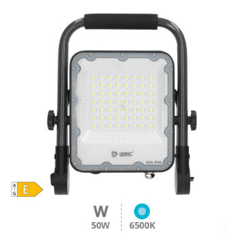 202605008 - 8433373057913 Projetor LED de alumínio com suporte móvel 50W 6500K IP65 Cinza