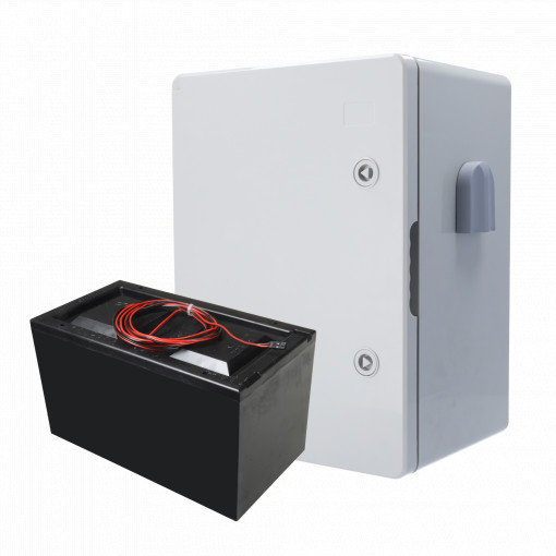 Battery kit with polyester box - duration up to 7 months - non -rechargeable battery - Easy installation - ideal for second home or empty house
