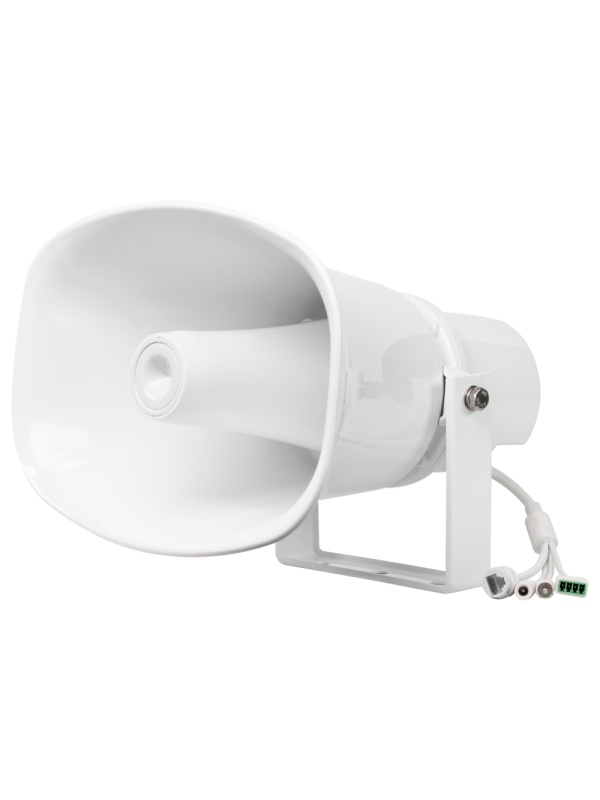 Buzina IP - Protocolo ONVIF - Formatos MP3 e WAV - PoE+ ou DC - Plástico ABS