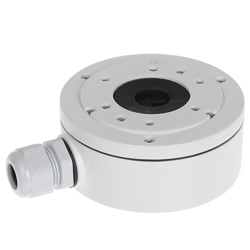 Caixa de conexões - Para câmaras dome ou bullet - Instalação em tecto ou parede - Apto para uso exterior - Cor branco - Passador de cabos