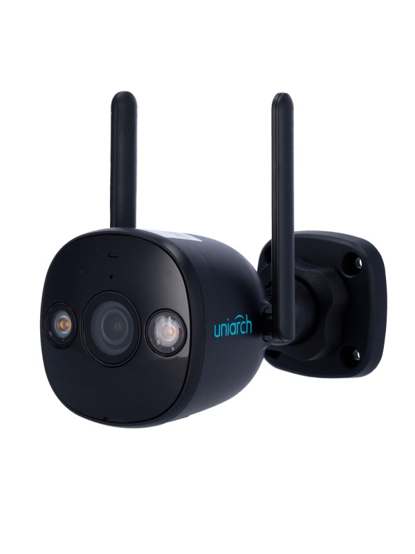 Câmara IP WiFi Uniarch Panda Série B - Resolução até 5Mpx, Elevada qualidade de imagem - Deteção de pessoas e veículos | MicroSD 128GB - Iluminação dupla inteligente: IR e luz branca - Áudio bidireccional: Microfone e altifalante - Ultra H.265 | IP67 | Pr