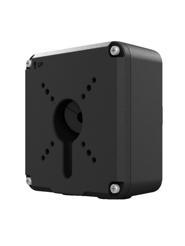 Connection Box - For Bullet Chambers - Apt for Outdoor Use - Ceiling or Wall Installation - Black Color - Cable Passader