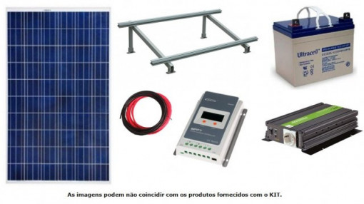 Kit Solar Fotovoltaico 455W c/ bateria gel 12V varias potências