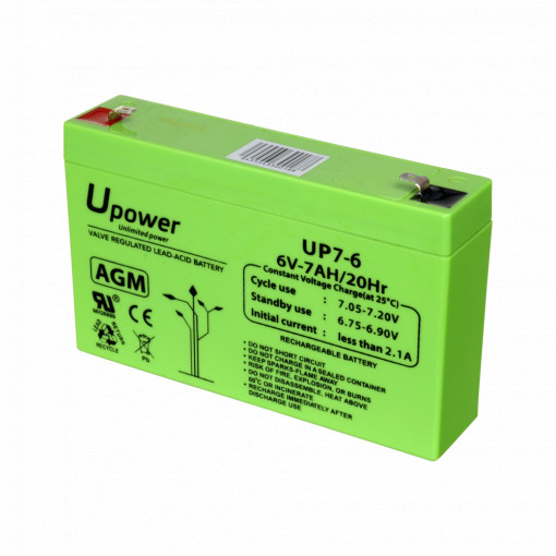 Machugas - Batería recargable - Tecnología dirigir ácido Prolongación - Voltaje 6 V - Capacidad 7.0 Ah - 100 x 151 x 34 / 1150 g - A respaldo ou usar directo