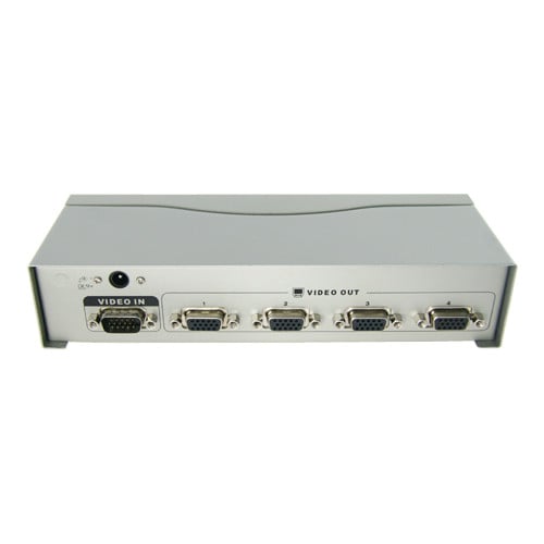 Multiplicador de señal VGA - 1 Prohibido VGA - 4 salidas VGA - VGA, SVGA, Xga, Multisíntico - Distancia máximo a monitores: 65 medidores - Alimento DC 9 V