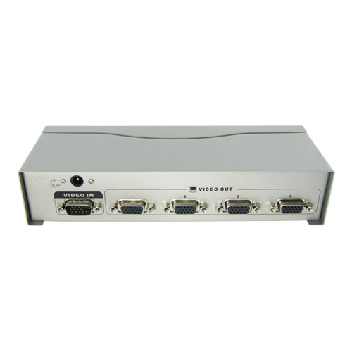 Multiplicador de sinal VGA - 1 entrada VGA - 4 saídas VGA - VGA, SVGA, XGA, Multisync - Distância máxima a monitores: 65 metros - Alimentação DC 9 V