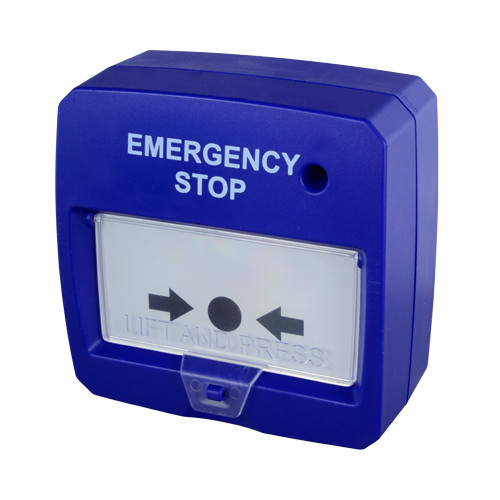 Remarishable button - Special for Extinguisher Panel - Emergency Stop - LED Indicator - Surface Installation - Rearmed by hand or by key