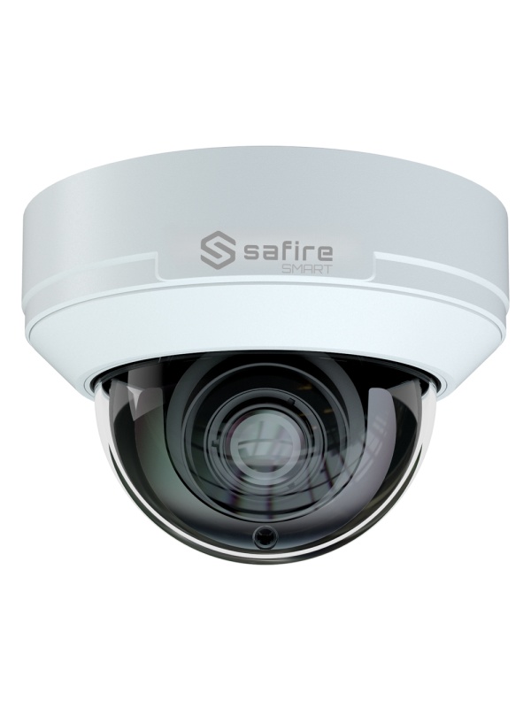 Safire Smart - Dome IP cameras range E1 Artificial Intelligence - Resolution 4 Megapixel (2566x1440) - Motorized Lens 2.8 ~ 12mm | Microphone | IR 50m - AI: Human and Vehicle Classification - IP67 and IK10 waterproof | Poe (IEEE802.3AF)