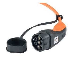 Soft standard charging cable (up to 7.4 kW) orange, type 2, 32a single phase, 5 m
