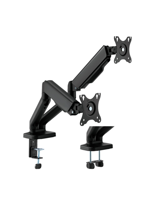 Suporte para monitor duplo - Instalação em mesa - Carga máxima 9 Kg/braço - Inclinação -90º +90º - VESA 75x75mm - VESA 100x100mm