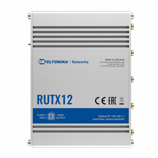 Teltonika Router 4G Industrial - Doble Módem 4G Cat 6 Dual SIM - Wi-Fi 5 - Bluetooth LE 4.0 - Posicionamiento GNSS - 5 puertos Ethernet RJ45 Gigabit