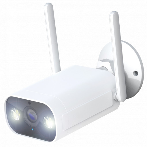 Tuya Smart Cámara 2K - Wifi 2.4 GHz - Apta para exterior | IR hasta 10 m - Luz blanca / Detección de personas - Grabación en tarjeta MicroSD o Cloud - Compatible TUYA Smart / Google / Alexa