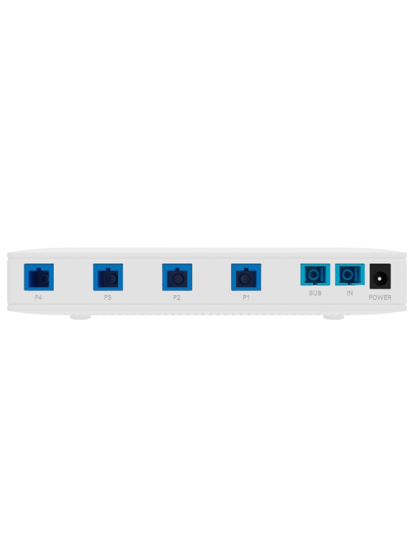 V-Sol Splitter de fibra ótica com alimentação - Comprimento de onda 1260 nm a 1650nm - PON standard (compatibilidade com outras marcas) - 2 x Conectores uplink SC - 4 conectores para ONU's SC PON ( POF ) - Instalação de mesa e de parede