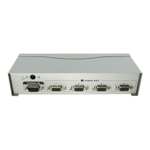 VGA signal multiplier - 1 VGA input - 4 VGA exits - VGA, SVGA, Xga, Multisync - Maximum Distance to Monitors: 65 meters - DC 9 V Power
