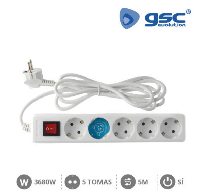 000000795 - 8436021947956 Base múltipla 5T + Int. (3x1,5mm) 5M Branco