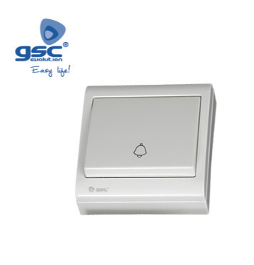 000200493 - 8436021944931 Botão de superfície da campainha Branco 80x80mm 10A 250V